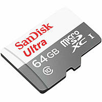 MicroSDXC (UHS-1) SanDisk Ultra 64Gb class 10 A1 (100Mb/s) (adapter SD) (SDSQUNR-064G-GN3MA)