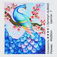 Алмазна мозаїка AL 86423 (30) "TK Group", 40х50см, “Чарівна пава”, в коробці