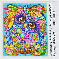 Алмазна мозаїка AL 86425 (30) "TK Group", 40х50см, “Яскрава сова”, в коробці