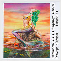 Алмазна мозаїка AL 86429 (30) "TK Group", 40х50см, “Русалонька”, в коробці