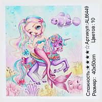 Алмазна мозаїка AL 86449 (30) "TK Group", 40х50см, “Єдиноріг”, в коробці