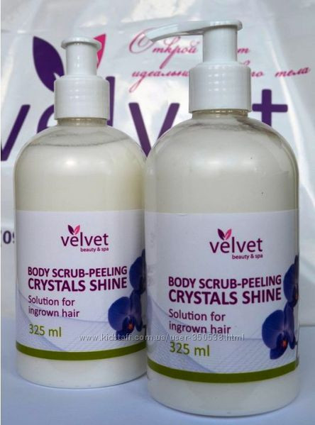 Скраб-пілінг для тіла проти вростання волосся «Сяйво кристалів» 325 мл. Velvet