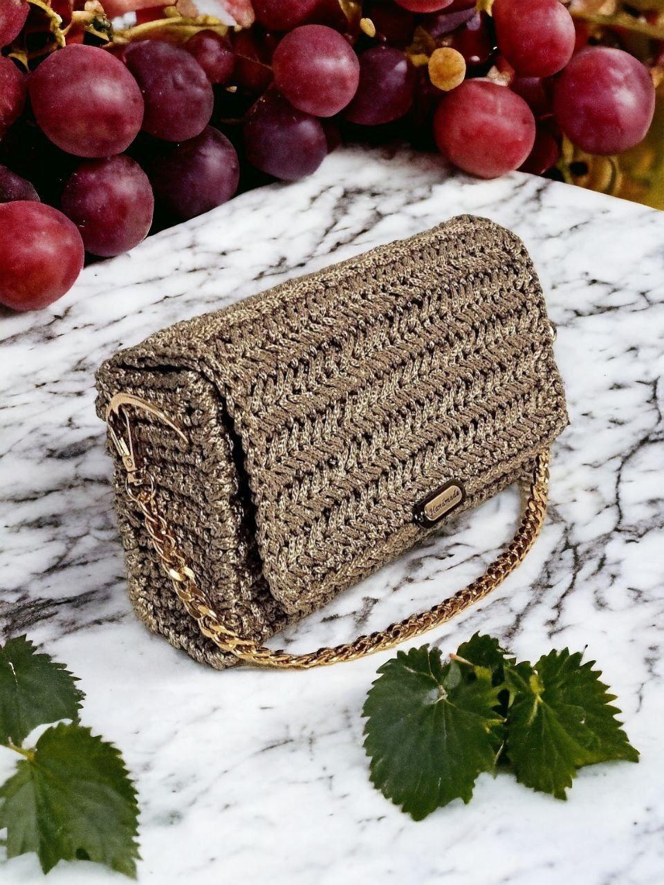 Стильна авторська сумка ручної роботи 
з поліефірного шнура., фото 1