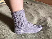 Вязанные тёплые(шерстяные) носки серые-37-38 р.