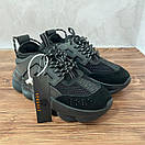 Кросівки жіночі чорні Versace Chain Reaction black (03006) 37, фото 5