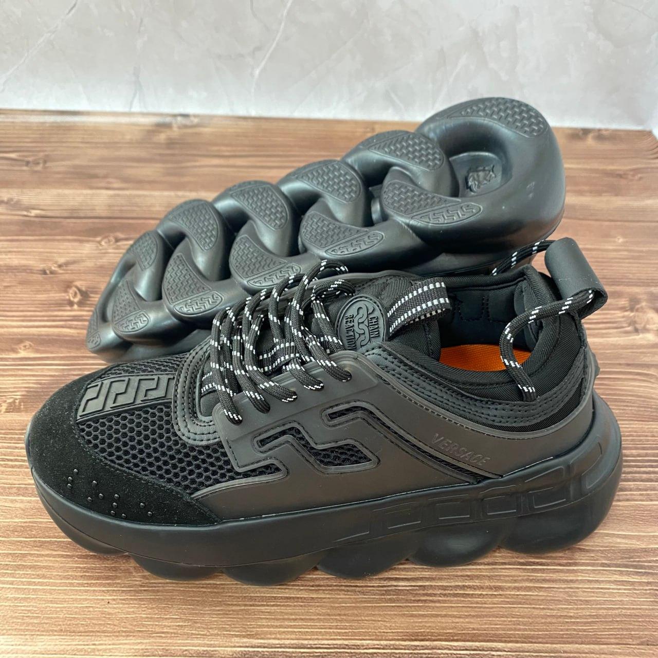 Кросівки жіночі чорні Versace Chain Reaction black (03006) 37