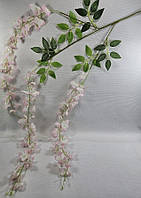 Ніжно рожеві штучні квіти, що звисають. вістерії 110 см, декор