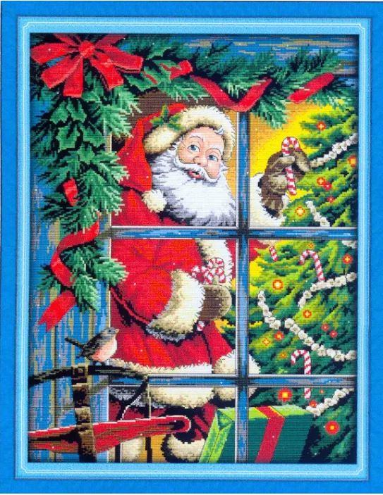 Набір для вишивання за нанесеною на канву схемою "Christmas elderly 5". AIDA 14CT printed 44*55 см