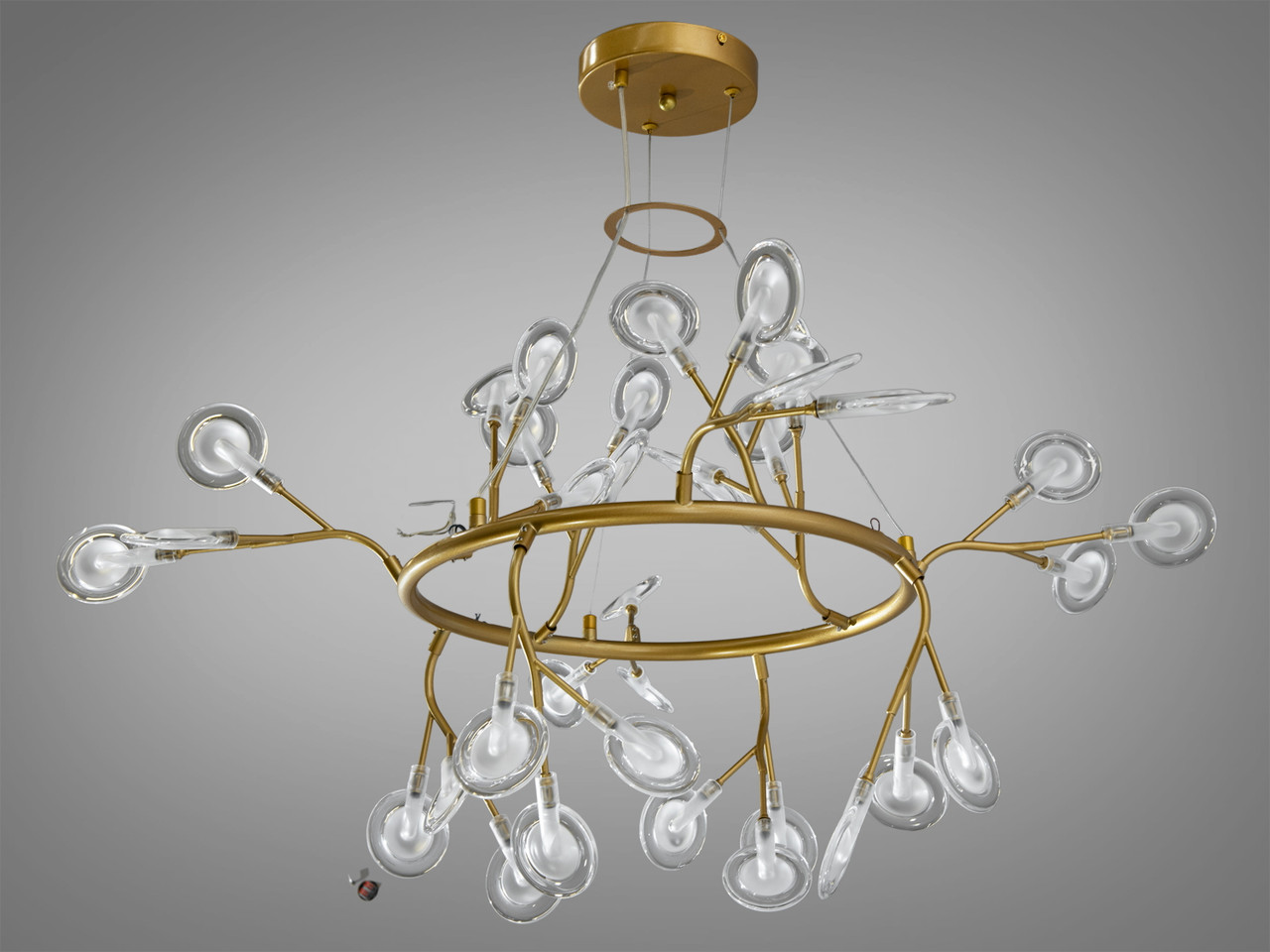 Елегантна люстра "Світлячок" для вітальні, сатинове золото, 36 ламп Y889-36C GD