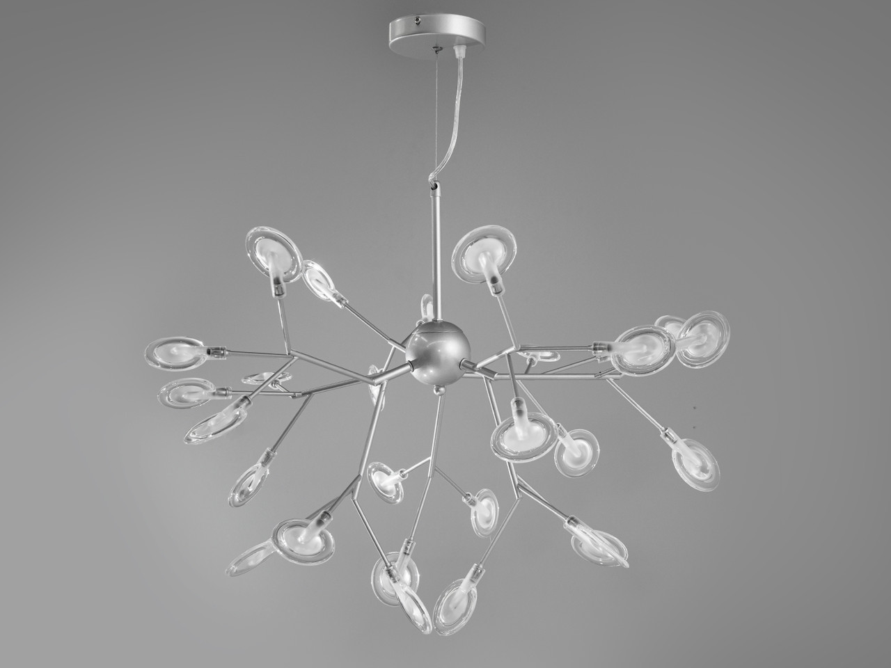 Сучасна люстра Світлячок для коридору, хром сатин, 27 ламп 887-27C SL