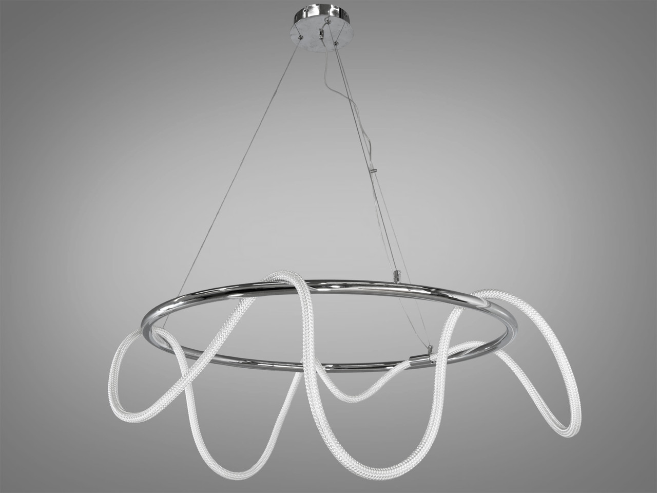 Підвісна LED люстра Ropelight для спальні, хром, 48 W 9752-D800CH