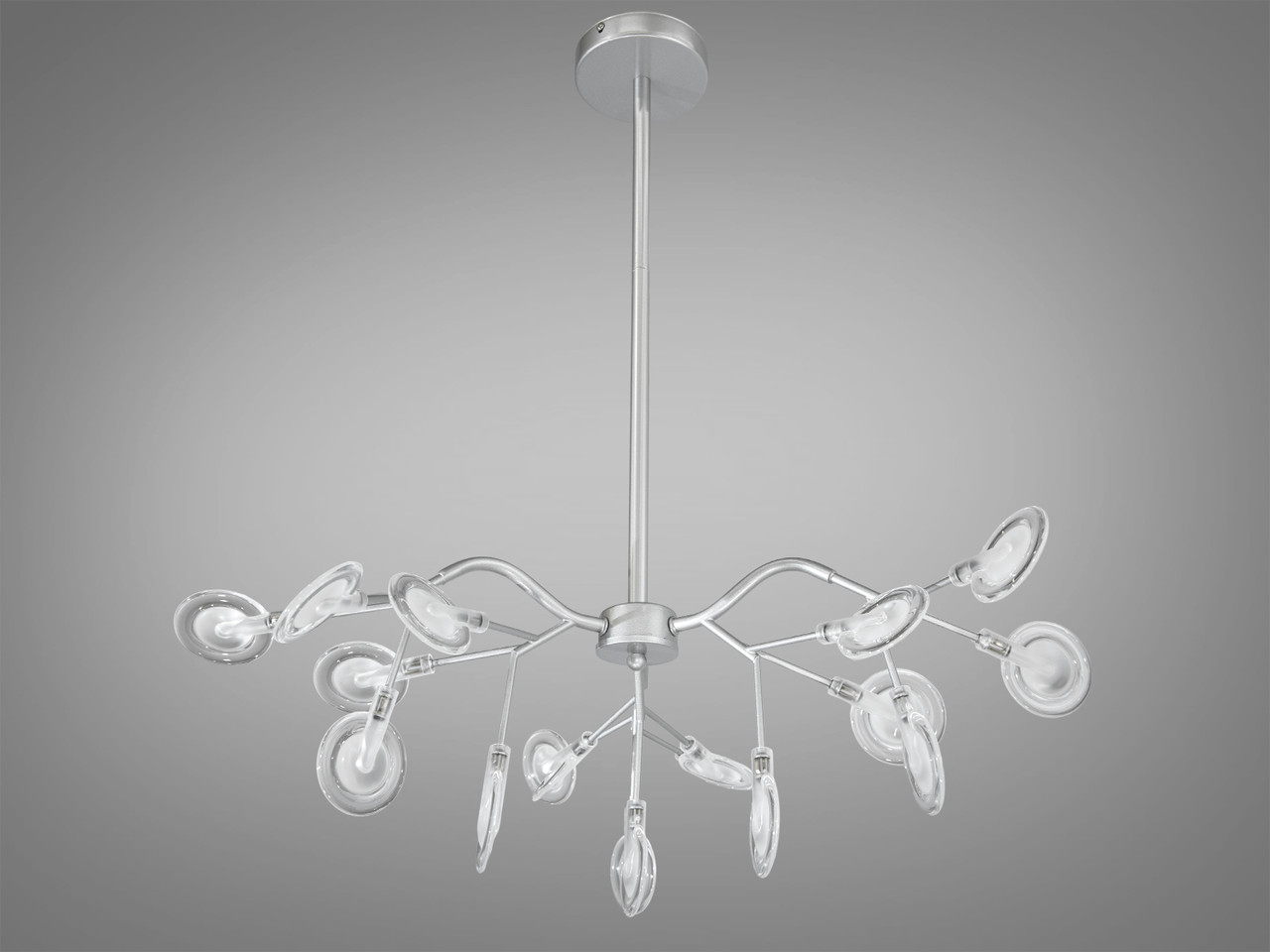 Підвісна люстра Світлячок хром сатин 18 ламп для коридору 886-18C SL