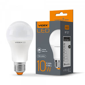 "Сенсор" LED лампа VIDEX A60e 10W E27 4100K з сенсором освітленості, фото 1