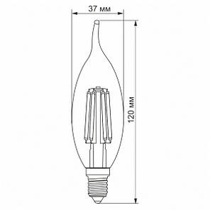 LED лампа VIDEX Filament C37Ft 6W E14 4100K, фото 4