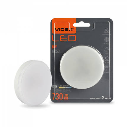LED лампа VIDEX GX53 8W 4100K 220V, фото 1