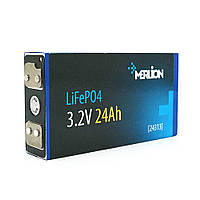 Ячейка Merlion 3.2V 24AH для сборки LiFePo4 аккумуляторов, (70х27х134) мм, Q18 m