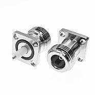 Розетка N type Female фланцева приладова, роз'єм гніздо монтажне квадратне на панель 17.5*17.5 мм під гвинти, фото 2