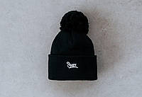 Шапка Staff logo black pompon