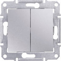 Вимикач прохідний 2-клавішний, алюміній — Schneider Electric Sedna (SDN0600160)