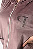 Халат жіночий напівбатальний велюровий пудрового кольору 174048P, фото 4