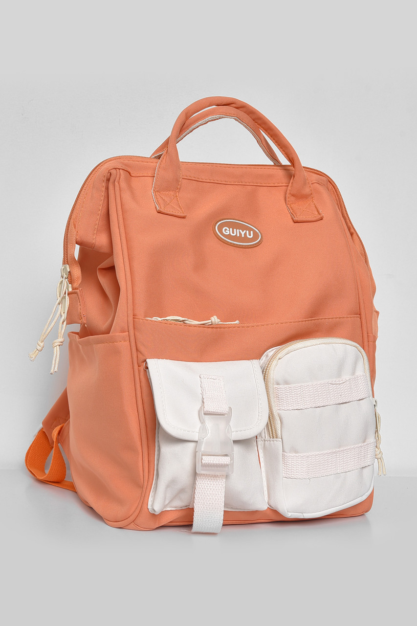 Жіночий рюкзак текстильний помаранчевого кольору 173420P