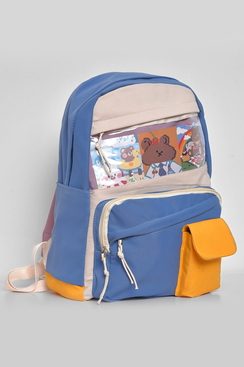 Жіночий рюкзак текстильний синього кольору 173425P, фото 1