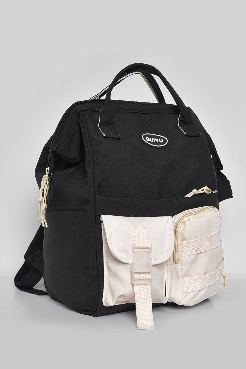 Жіночий рюкзак текстильний чорного кольору 173429P
