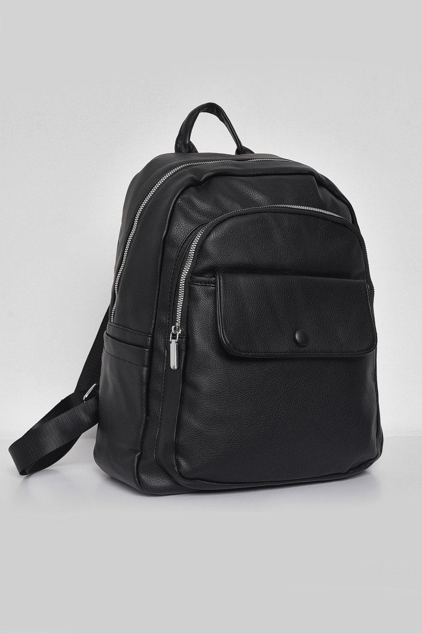 Жіночий рюкзак з екошкіри чорного кольору 173470P