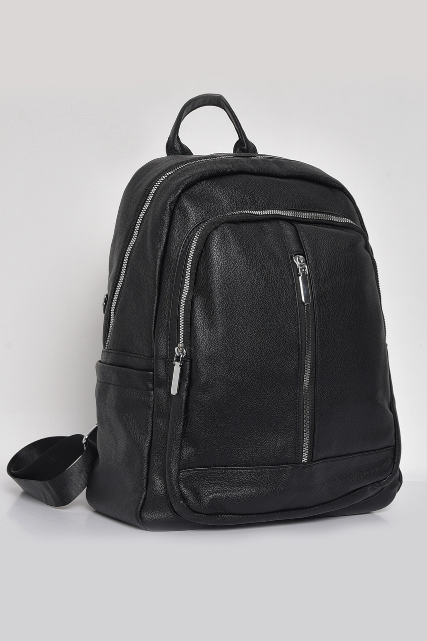 Жіночий рюкзак з екошкіри чорного кольору 173471P