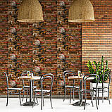 Декоративна 3D панель самоклейка 700х770х6мм Помаранчевий (цегла графіті) (025) SW-00000081, фото 5