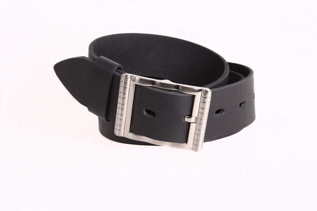 Чоловічий ремінь з натуральної шкіри під джинси 23-1993 чорний, фото 1
