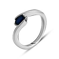 Серебряное кольцо BeautyStyle с сапфиром nano 0.3ct, вес изделия 2,64 гр (2140788) 17 размер