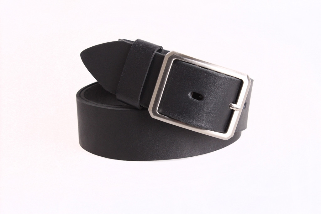 Чоловічий ремінь з натуральної шкіри під джинси 31-1993 чорний, фото 1