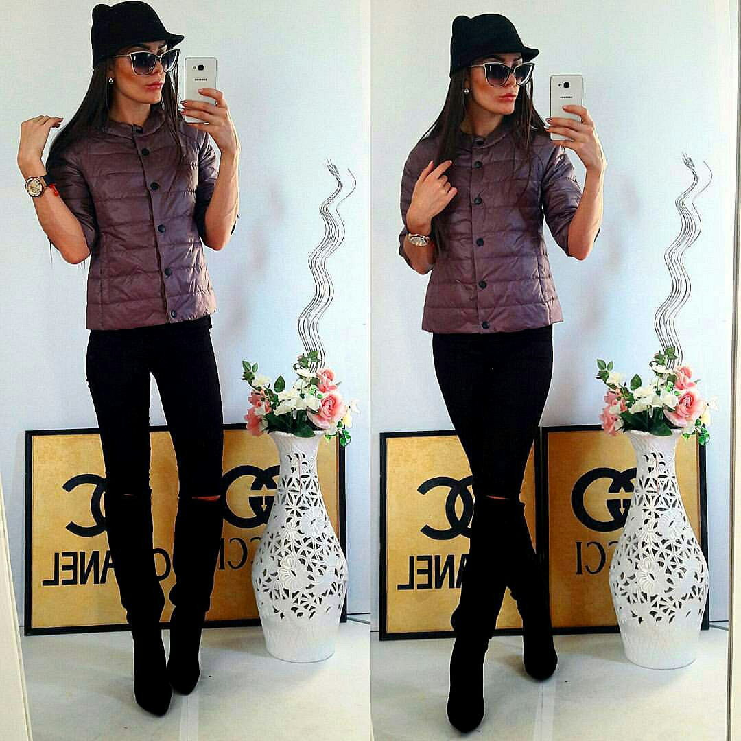 Куртка жіноча з рукавом 3/4, модель 203, кава