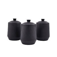 Набір контейнерів для продуктів Maestro Black 3 предмети 0,75 л кераміка (20001-03CS MR)