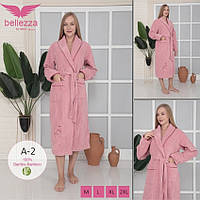 Натуральный бамбуковый женский халат Шаль А-2, Розовый, L
