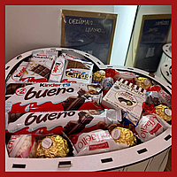 Подарки handmade 8 марта подарочный бокс Сердечный Kinder Box, подарочный набор для женщины с конфетами