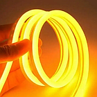 Стрічка силіконова LED NEON 5M Yellow Світлодіодна смуга жовта 12V-220V, фото 4