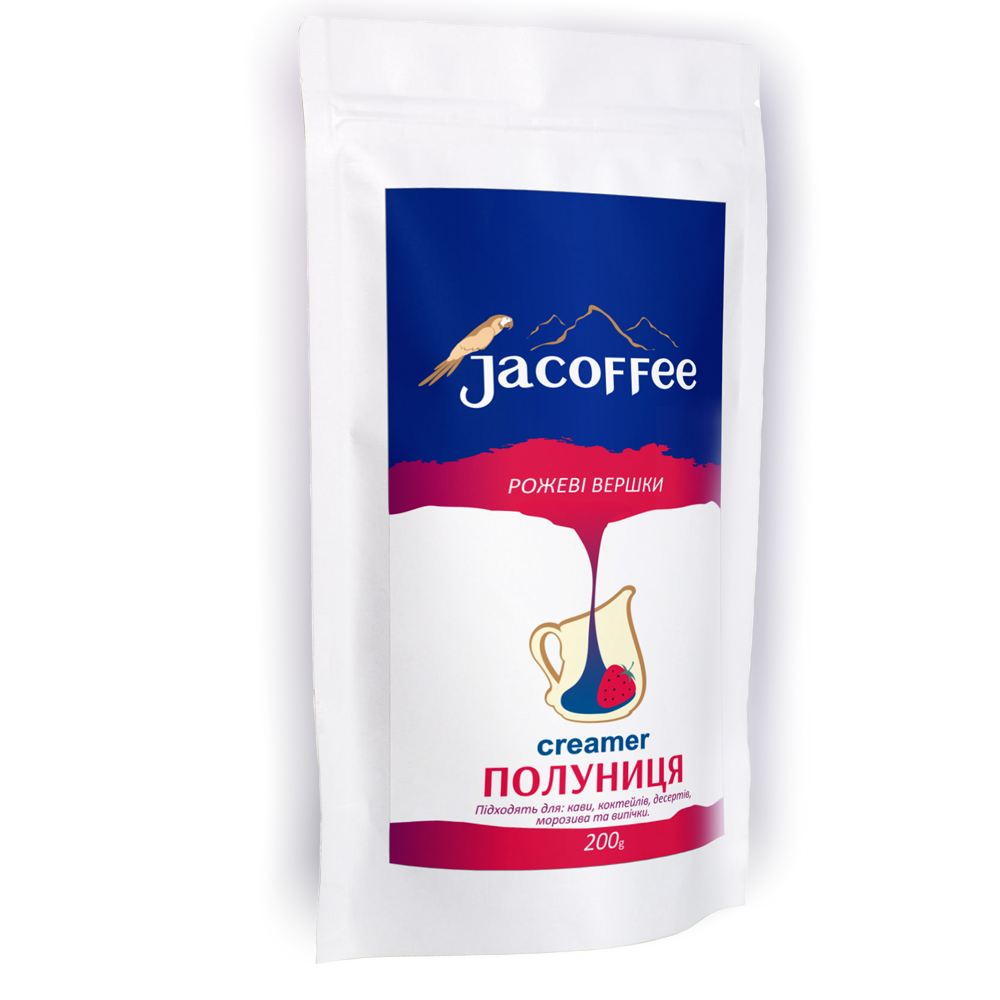 Вершки сухі рожеві Jacoffee Полуниця 32%, 200 г