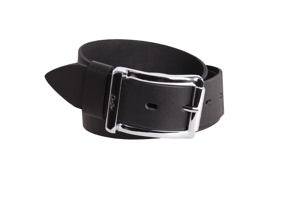 Чоловічий ремінь з натуральної шкіри під джинси 49-1993 чорний, фото 1