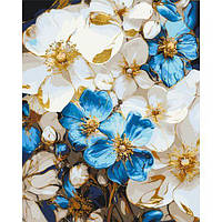 Картина по номерам с красками металлик "Бело-голубые цветы" 40х50 см [tsi234992-TCI]