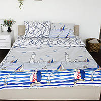 Комплект постельного белья Бязь Маяк и море Семейный 2 x 155 x 215 см