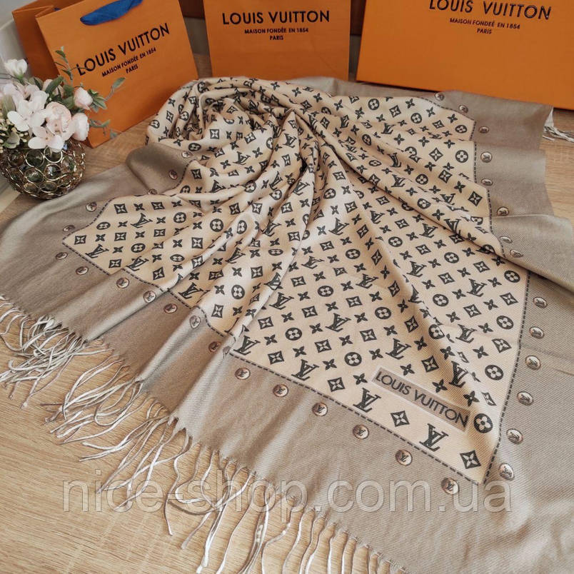 Хустка Louis Vuitton кашемір із бахромою, фото 1