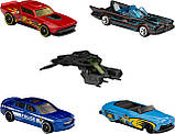 Hot Wheels Batman Хот Вілс Бетмен Набір із 5-ти машинок: Muscle Bound, Dodge Charger, Batmobile, The Bat, фото 3
