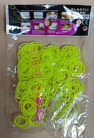 Резинки для плетения браслетов желтые 200 шт с крючками.
