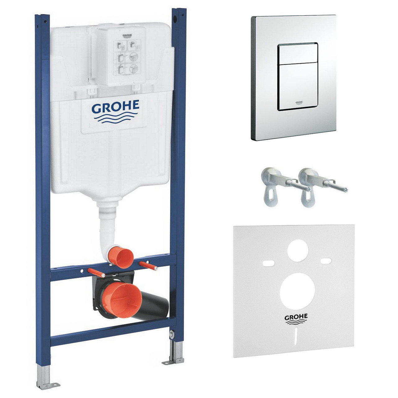 Інсталяція для унітазу GROHE Rapid SL з кнопкою хром 168399 UA3873200A, фото 1