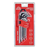 Набір ключів шестигранних Torx 9 шт. Т10–Т50 Vitals Master, фото 5