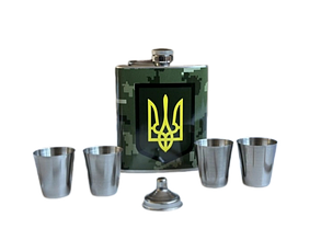 Набір подарунковий 7в1 Flachmann-Set (фляга+4чарки+лійка+чохол) A61015U5 (201066)