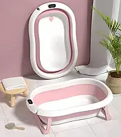 Ванна детская для купания с термометром, розовая.