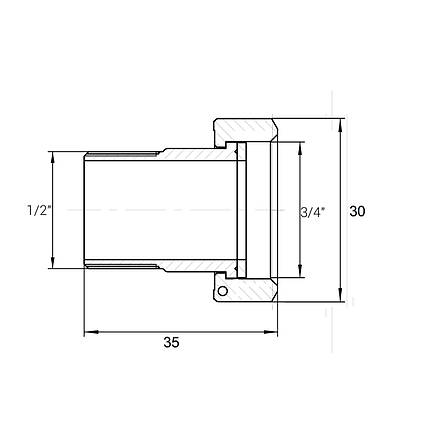 Комплект штуцерів 3/4<unk> Вх1/2" Н латунний LR433L OPTIMUM, фото 3